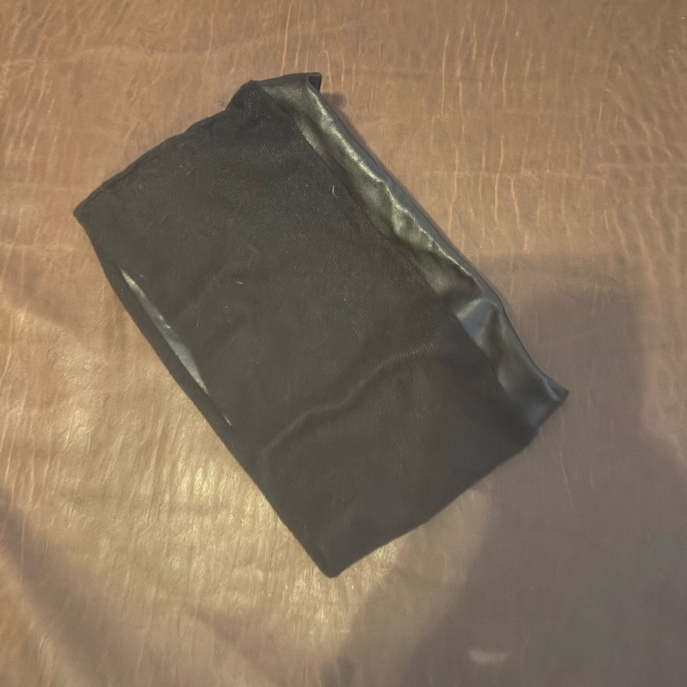 XXS black leather top